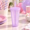 Vaso con Tapa y Sorbito 250ml Lila