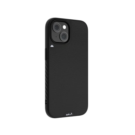 Case Iphone 15 Plus Black Leather Mous Case Iphone 15 Plus Black Leather Mous