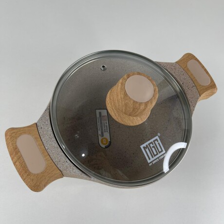 Olla Aluminio Fundido Presión Revestimiento Granito Tapa Vidrio 24cm Olla Aluminio Fundido Presión Revestimiento Granito Tapa Vidrio 24cm