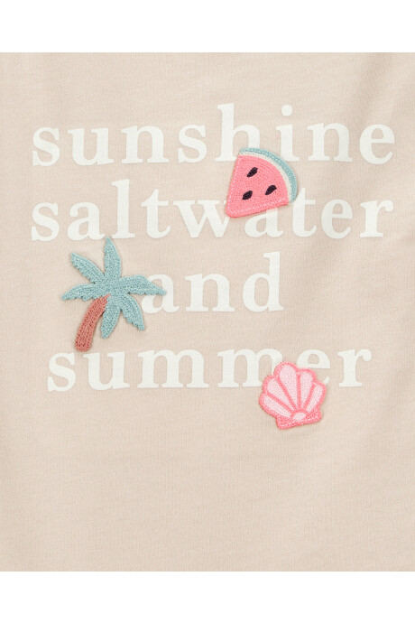 Musculosa de algodón, con lazos y estampado Sin color