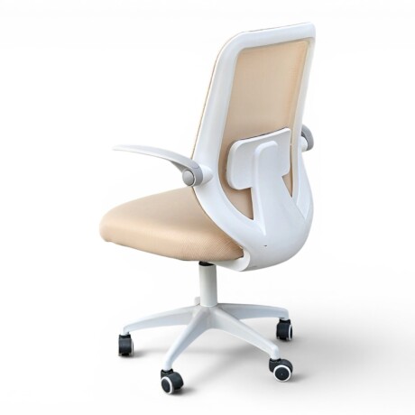 SILLA OFICINA ERGONÓMICA GIRATORIA REGULABLE CON RUEDAS BEIGE
