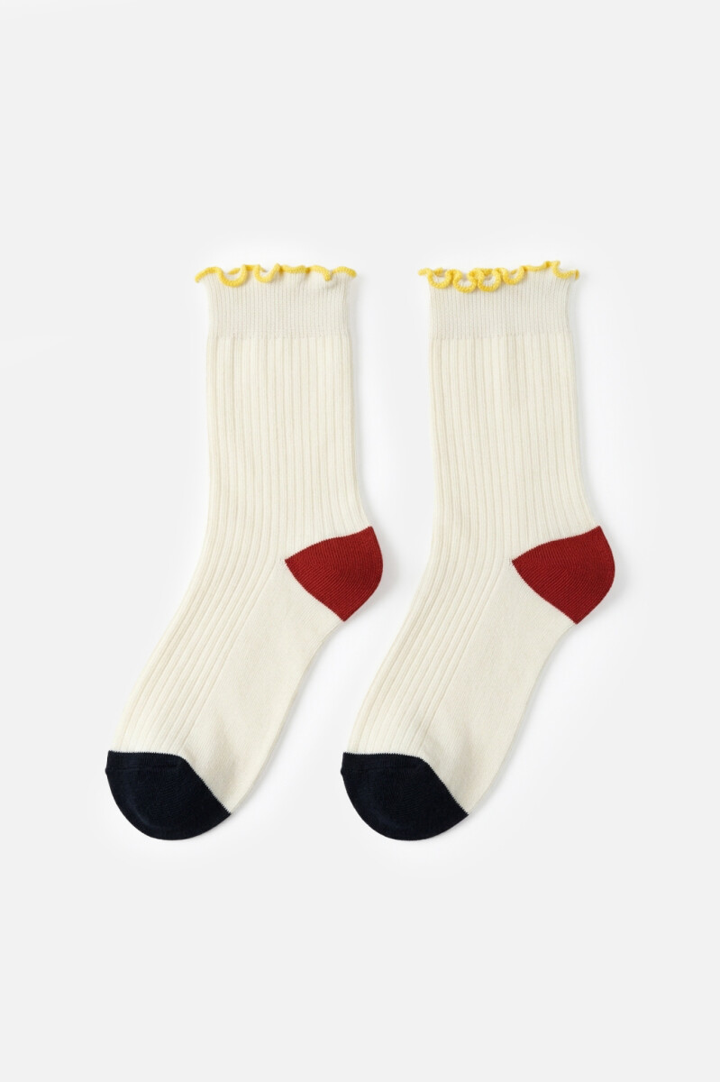 Medias color block wavy - crudo 