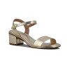 Beira Rio Sandalia Casual Taco Medio Tira Ancha Y Pulsera C/ Broche Dorado