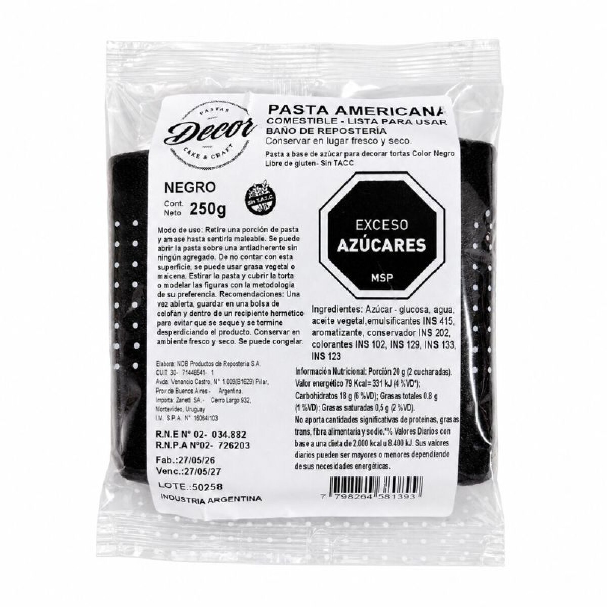 Pasta Americana Negro 250g 