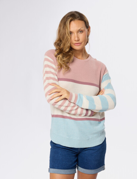 BUZO TEJIDO RAYADO Rosado