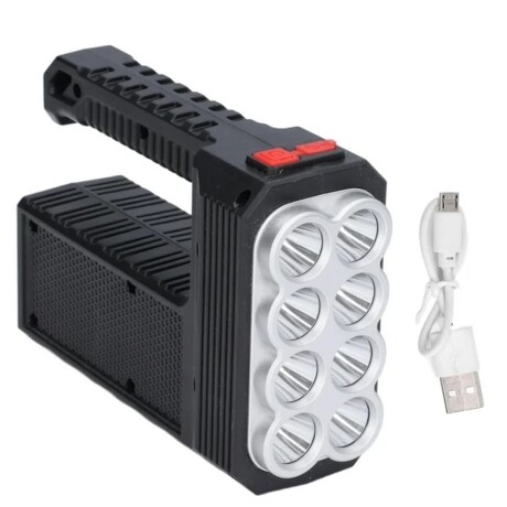 Linterna Led W5116 Recargable 8 Leds Universo Binario NEGRO