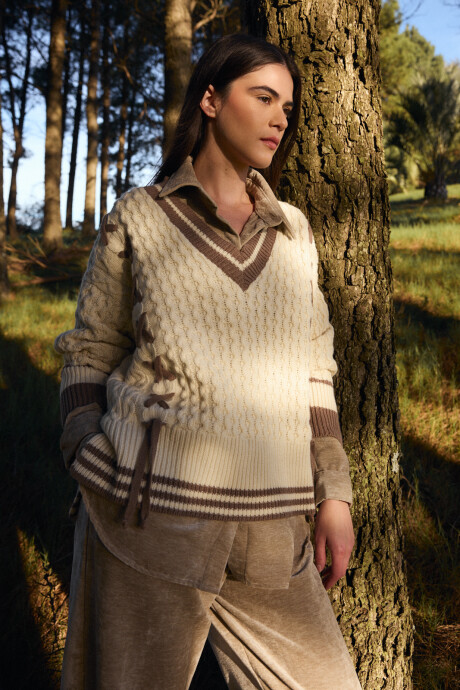 Sweater Preppy Crudo/Vison