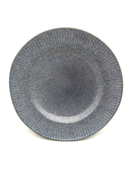 PLATO DE MESA D28CM GRIS MOTEADO BORDE LINEAS PLATO DE MESA D28CM GRIS MOTEADO BORDE LINEAS