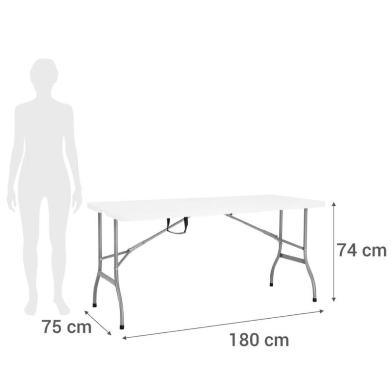 Mesa Plegable Tipo Maleta 180 Cm Color Blanco Mesa Plegable Tipo Maleta 180 Cm Color Blanco