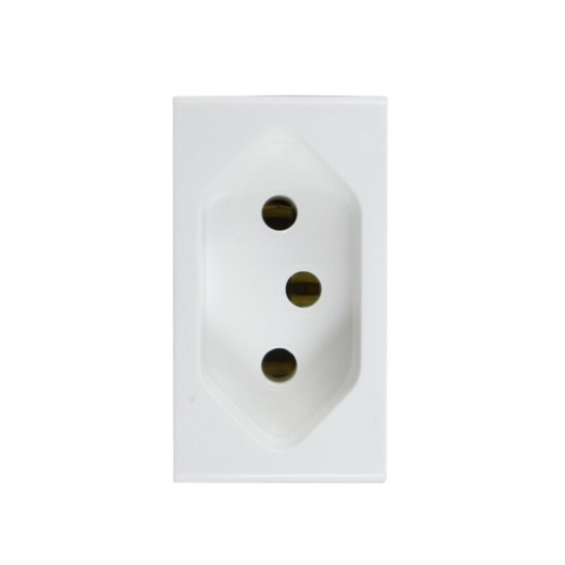 MODULO TOMA NORMA BRASILERA 10A - 250V BLANCO MODULO TOMA NORMA BRASILERA 10A - 250V BLANCO