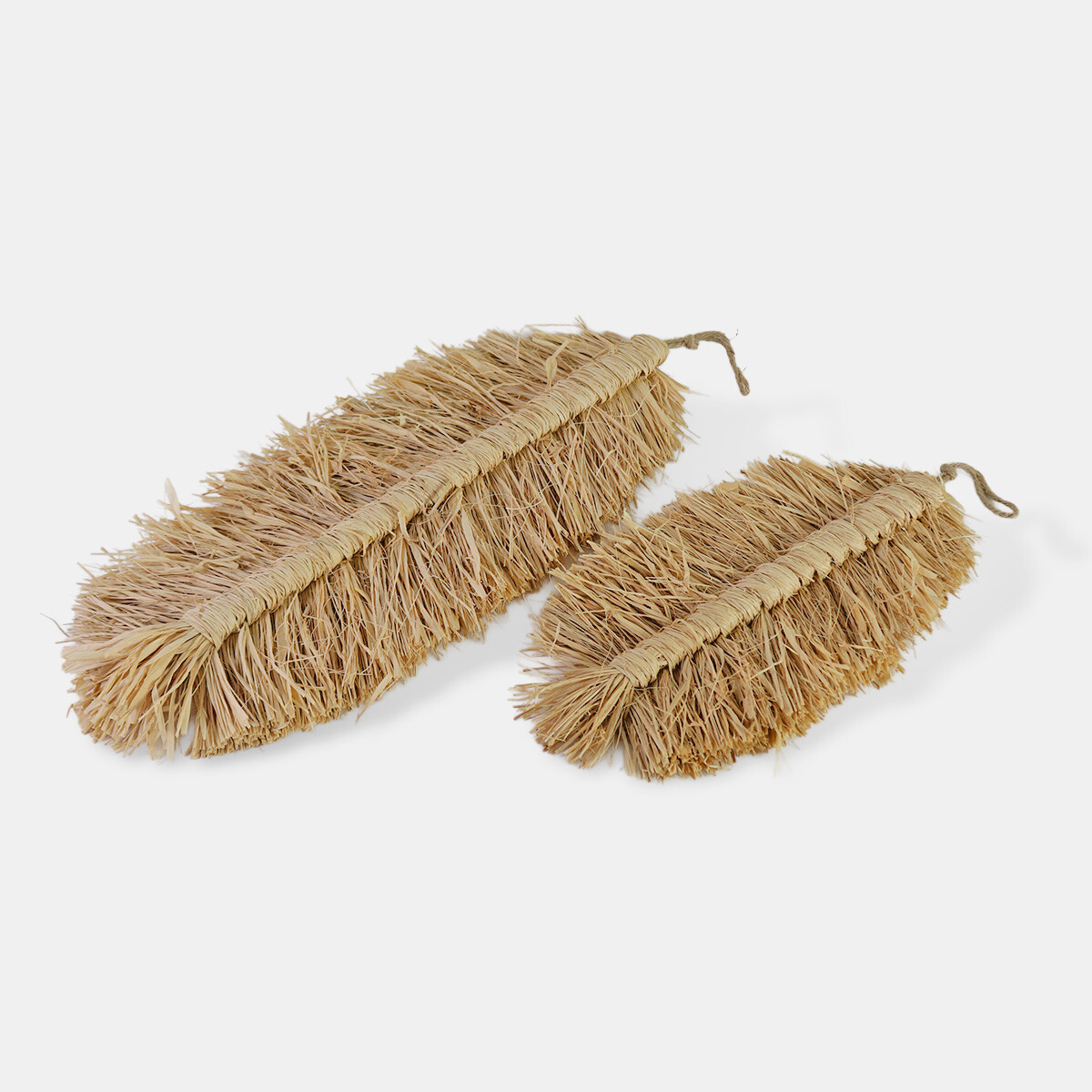 SET DECO HOJAS COLG BEIGE 2PZAS 