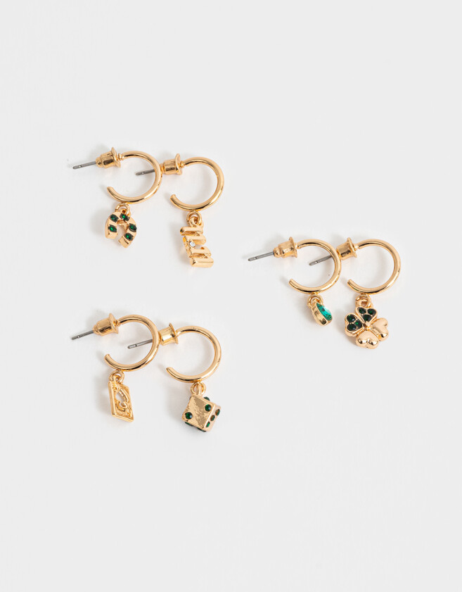 Aros Argollas Set Bañada en Oro Set De Argollas Multidijes Bañadas En Oro - Dorado