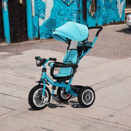 Triciclo 3 en 1 con techo Bebesit giratorio 360Â° Turquesa