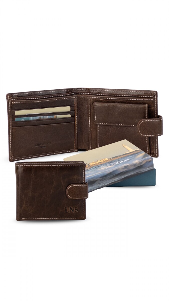 BILLETERA CUERO FEBO - WHISKY 