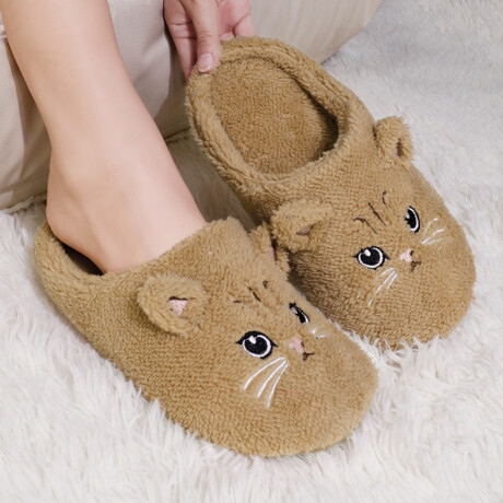 Pantuflas Gatito Varios Colores Marrón