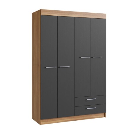 ROPERO 4 PUERTAS 2 CAJONES - GRAFITO/NOGAL ROPERO 4 PUERTAS 2 CAJONES - GRAFITO/NOGAL