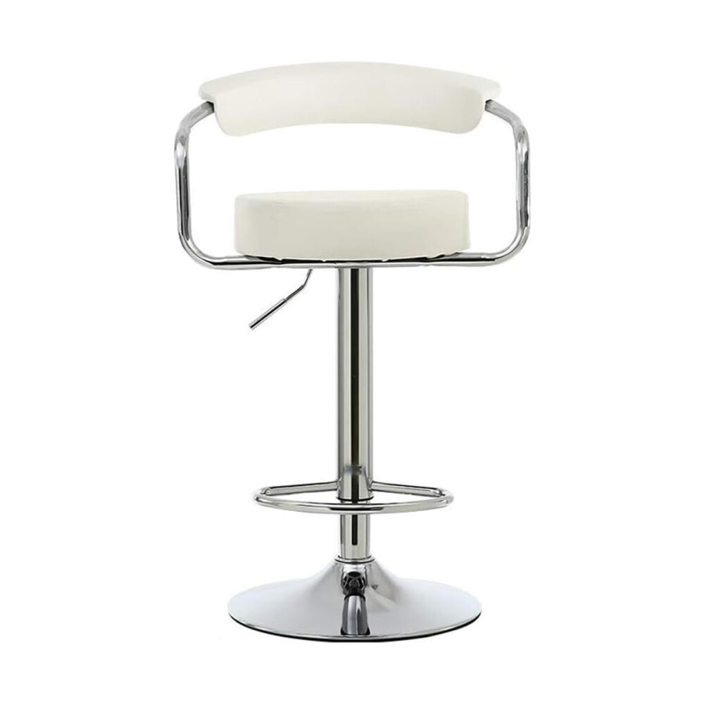 Taburete Con Respaldo Banqueta Cuero sintético Blanco