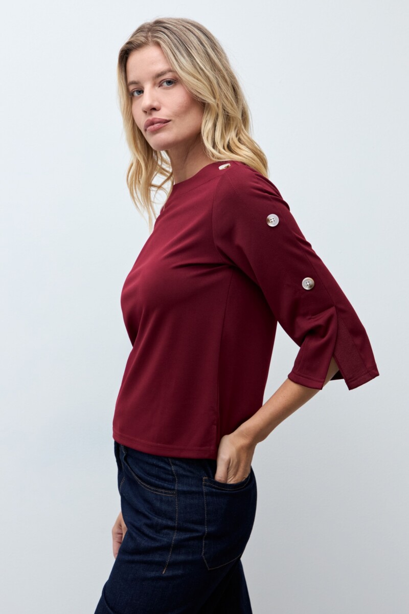 Sweatshirt con botones bordo