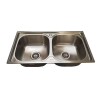 Pileta doble cocina acero inox. 304 78x43x21 cm con valvula Pileta Doble Cocina Acero Inox. 304 78x43x21 Cm Con Valvula