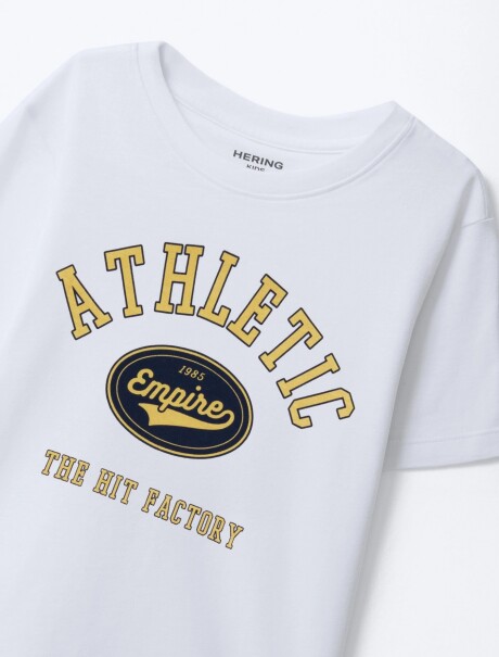 CAMISETA INFANTIL CON ESTAMPA BLANCO