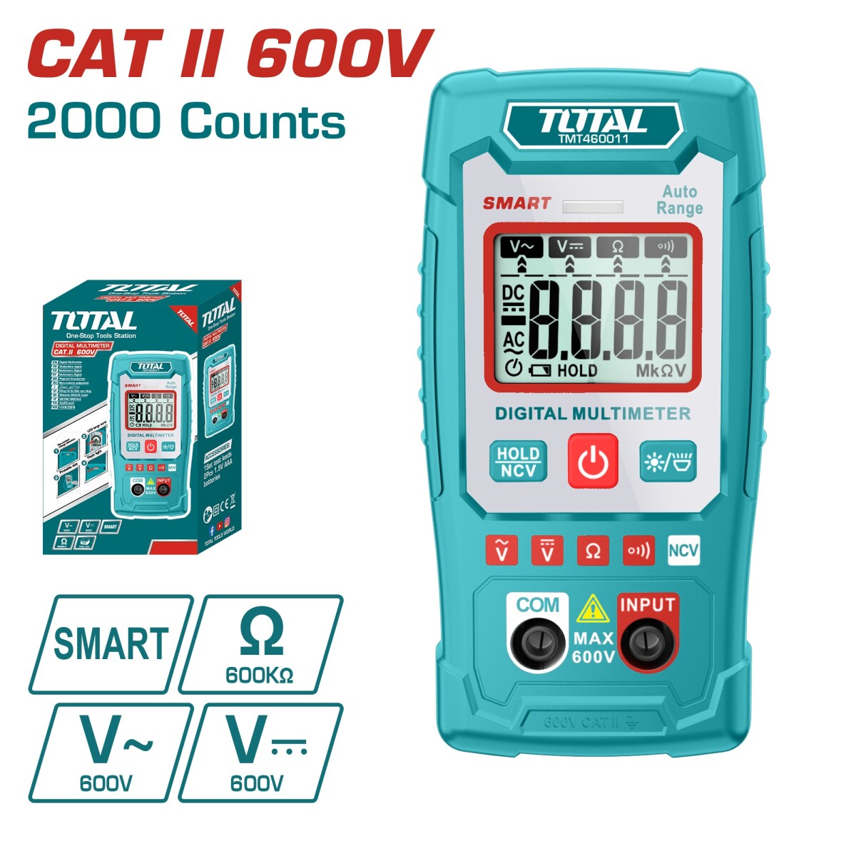 TESTER DIGITAL CAT II 600V TOTAL 