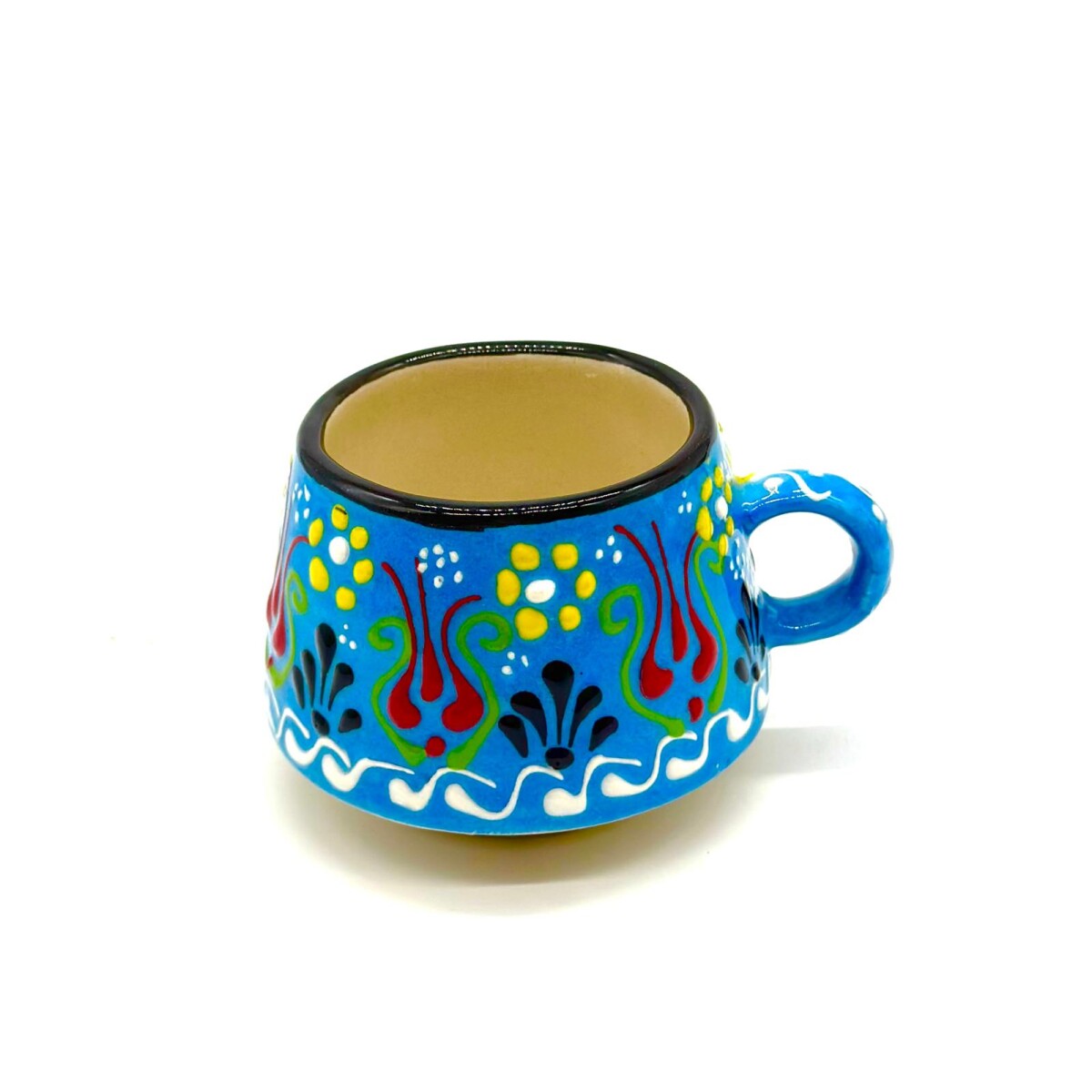 Taza de té de cerámica artesanal - Celeste 
