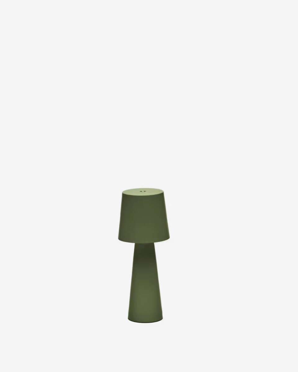 Lámpara de mesa Arenys - pequeña de exterior de metal con acabado pintado verde 