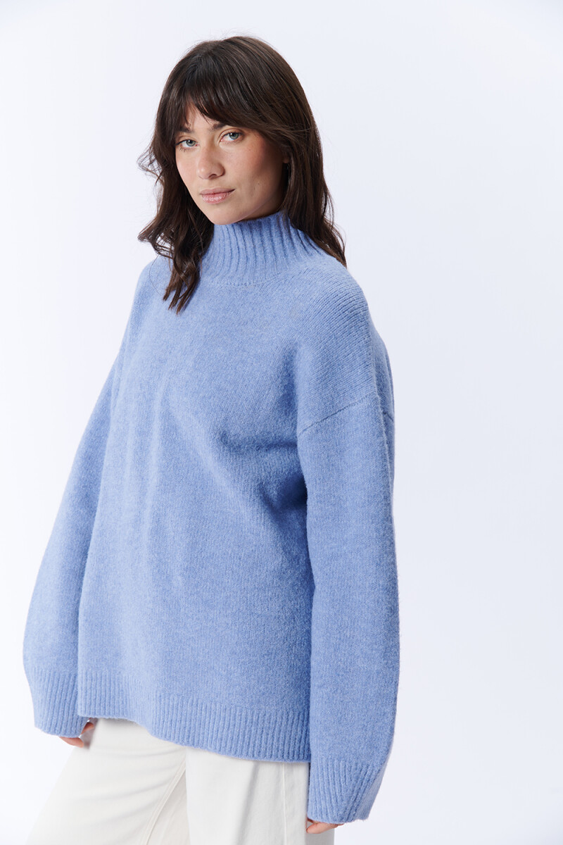 Polera de punto cuello tortuga Celeste Jean