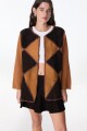 Saco Leather Molly Camel/Negro