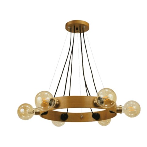 COLGANTE LETICIA 6 LUCES E27 MADERA COLGANTE LETICIA 6 LUCES E27 MADERA