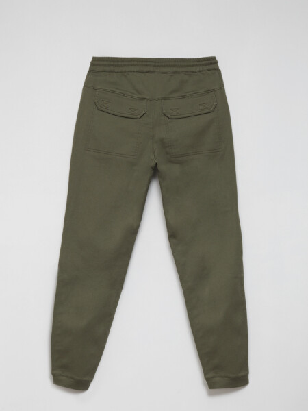 Pantalón cargo jogger de algodón Verde Militar