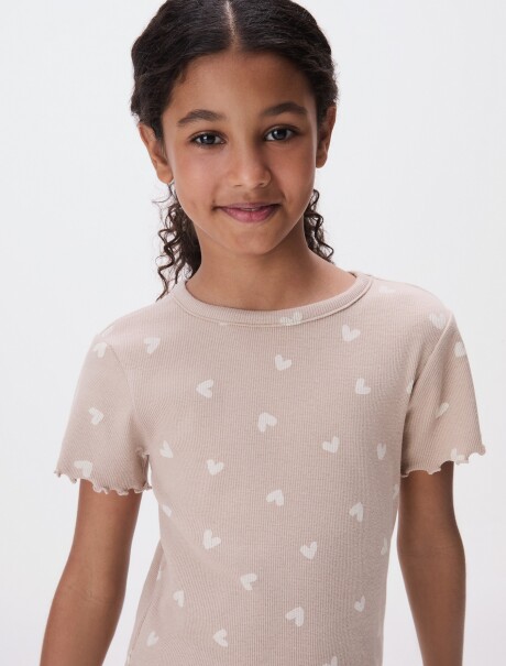 BLUSA INFANTIL ESTAMPADA MARRÓN