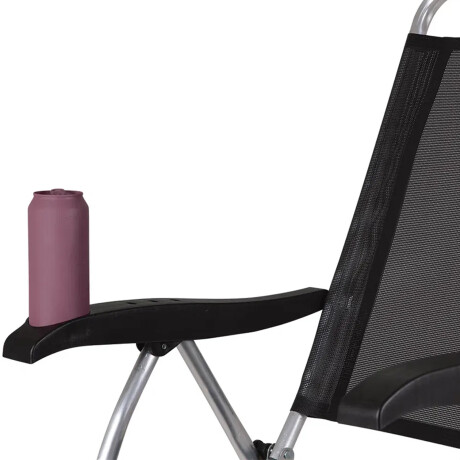 Set Silla Playa Pleg 4Pos + Mesa Bandeja Lateral Divisiones Negro