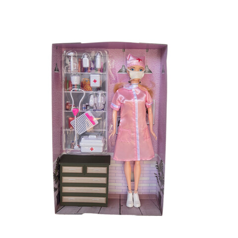 Outlet Muñeca Enfermera c/tapa boca y accesorios 32.5*5*19cm Outlet Muñeca Enfermera C/tapa Boca Y Accesorios 32.5*5*19cm