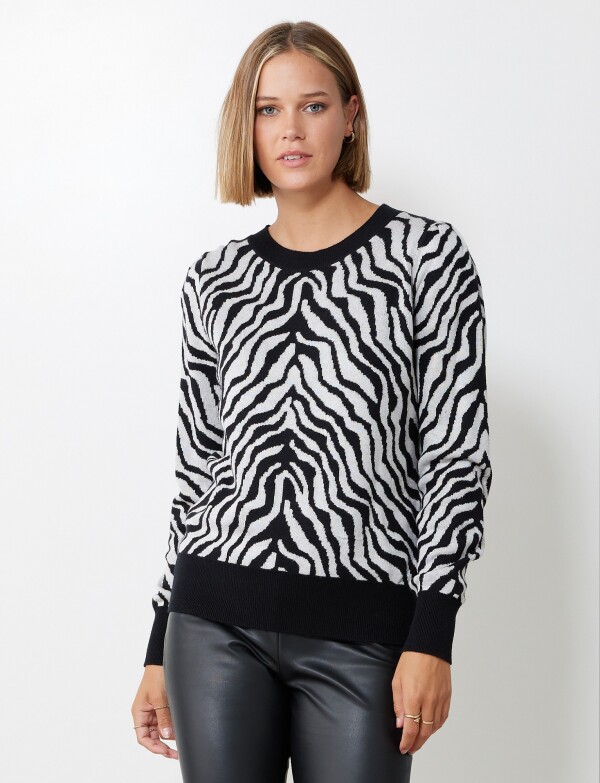 Buzo Animal Print NEGRO/GRIS