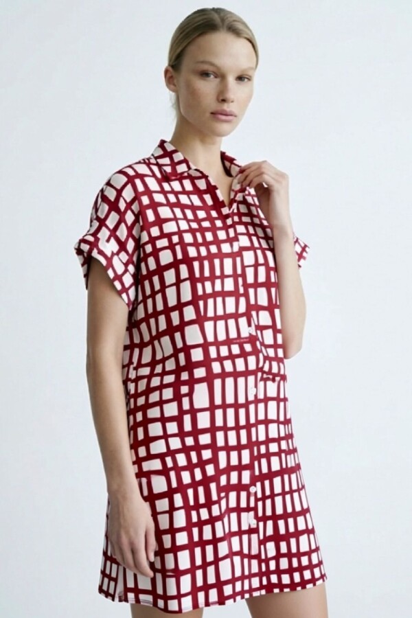 Vestido Camisero Pupa Estampado Brorgoña