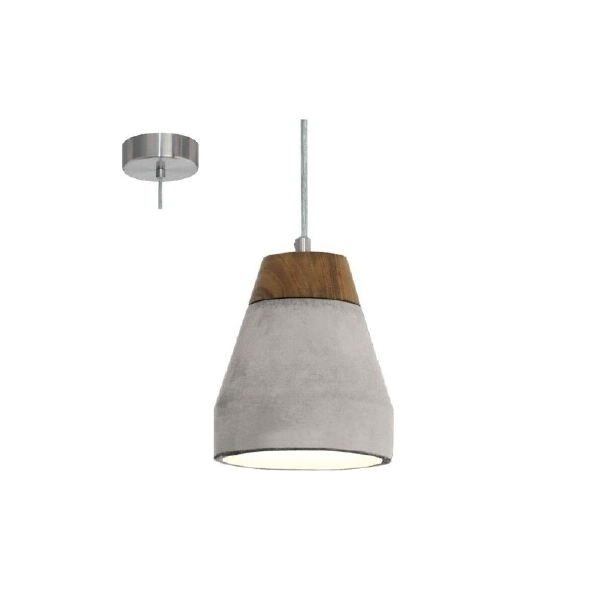 Lámpara colgante símil concreto gris madera TAREGA - EG0296 