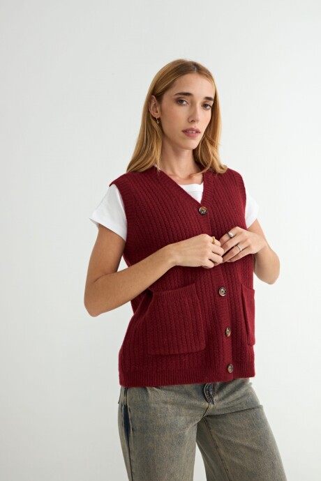 CHALECO LONGAN BORDO