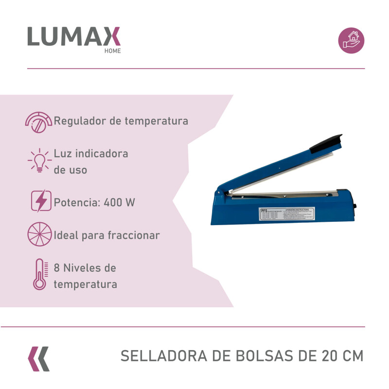 Selladora De Bolsa Lumax 20cm + Repuesto Selladora De Bolsa Lumax 20cm + Repuesto