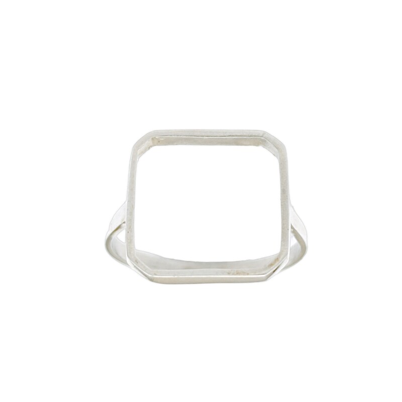 Anillo Cuadrado-Plata 925 -Sin Piedra-AN4070 sinpiedra
