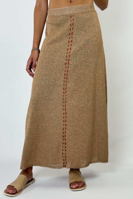 POLLERA TEJIDO EN LINO FILIPA Camel