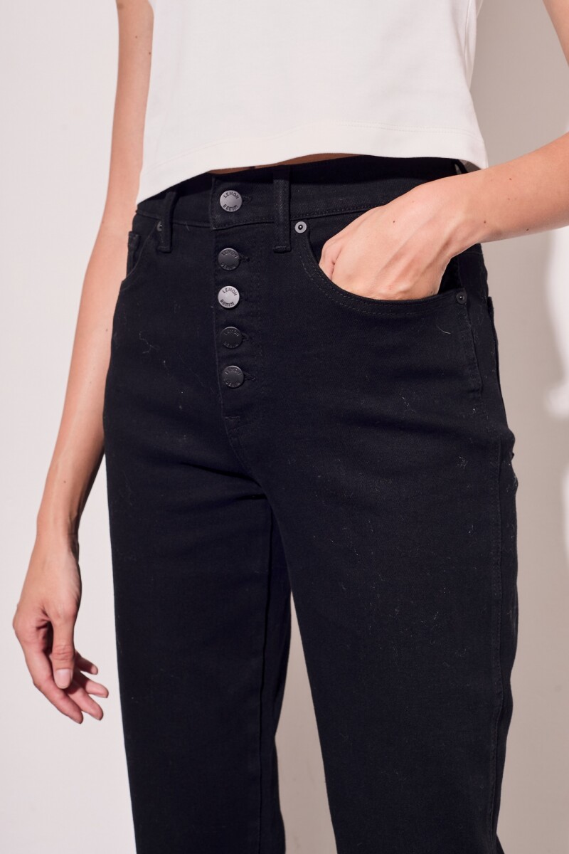 Jean Botones Negro Negro