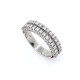 Anillo en oro 18k blanco con 2 hileras de brillantes Anillo en oro 18k blanco con 2 hileras de brillantes