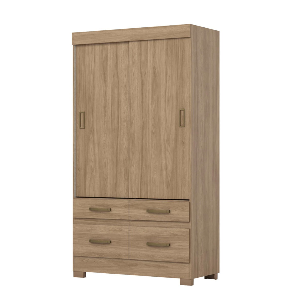 PLACARD B25 2 Puertas Corredizas 4 Cajones Canela 