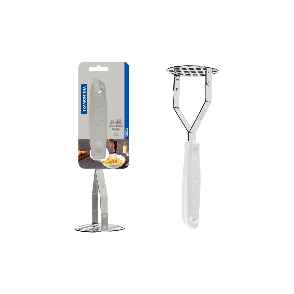 Pisapapas Utilita Blanco Acero Inoxidable Tramontina 