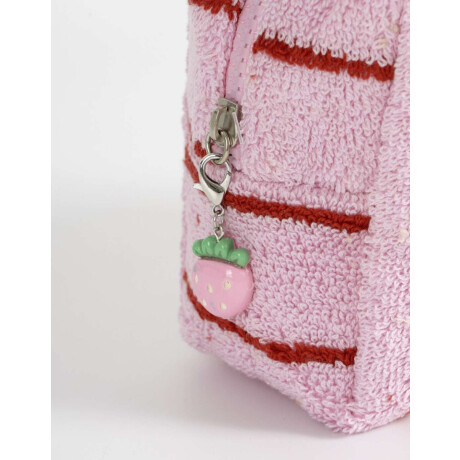 Porta Skincare Rayado Con Charm De Frutilla Strawberry Dreamer Combinacion Bicolor