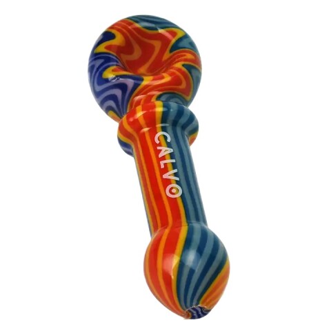 PIPA CALVO GLASS RAINBOW AMERICANO ROJO Y AZUL