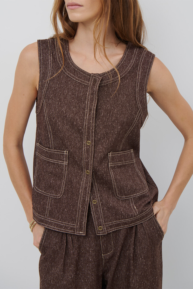 CHALECO MINI ESPIGA MARRON