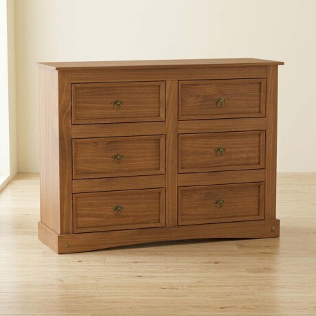 CÓMODA 6 CAJONES MADERA MARRON MEX