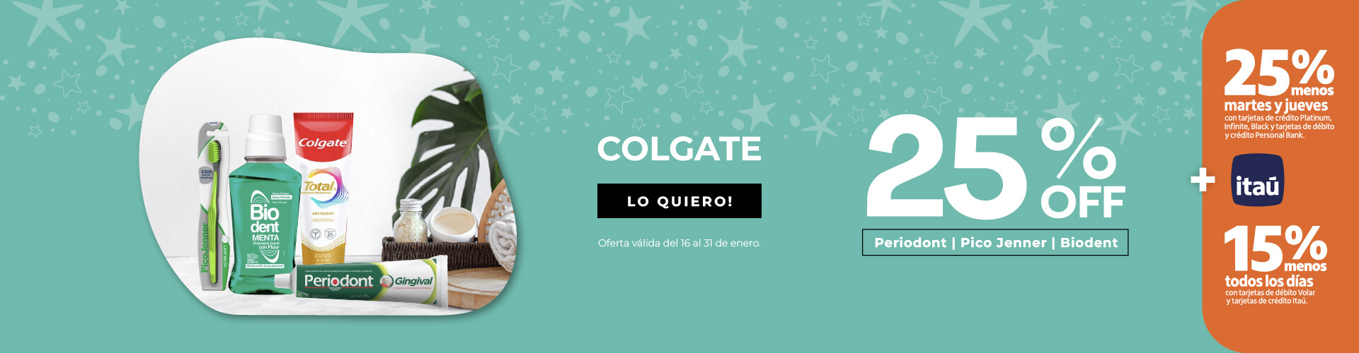 Colgate Perdiodont Pico Jenner Biodent 25%OFF